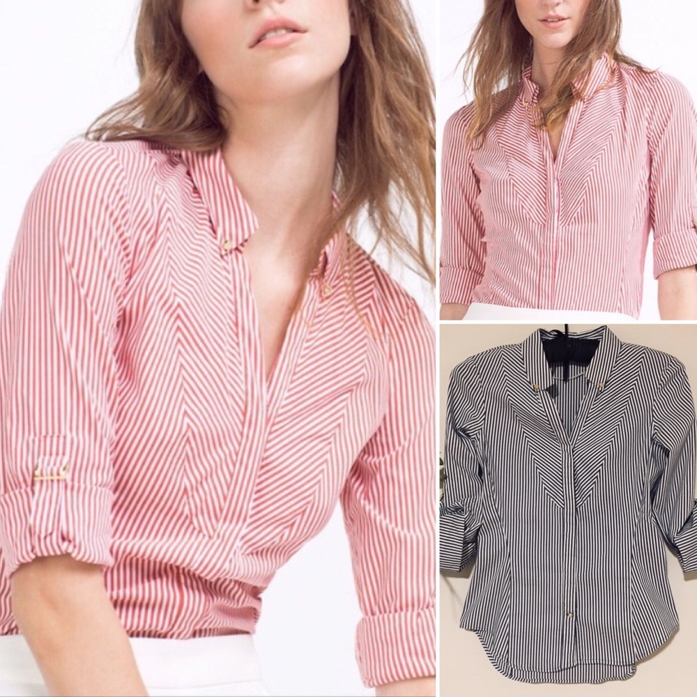 Zara stripe button down shirt